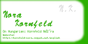 nora kornfeld business card